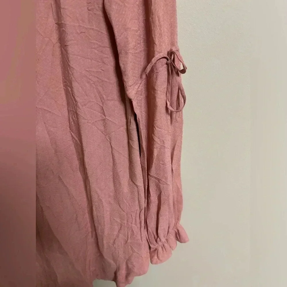 Free People Top Dusty Rose Peasant Tunic Boho Flowy Size XS Long Sleeve